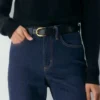 Accent Solid Brass Leather Belt