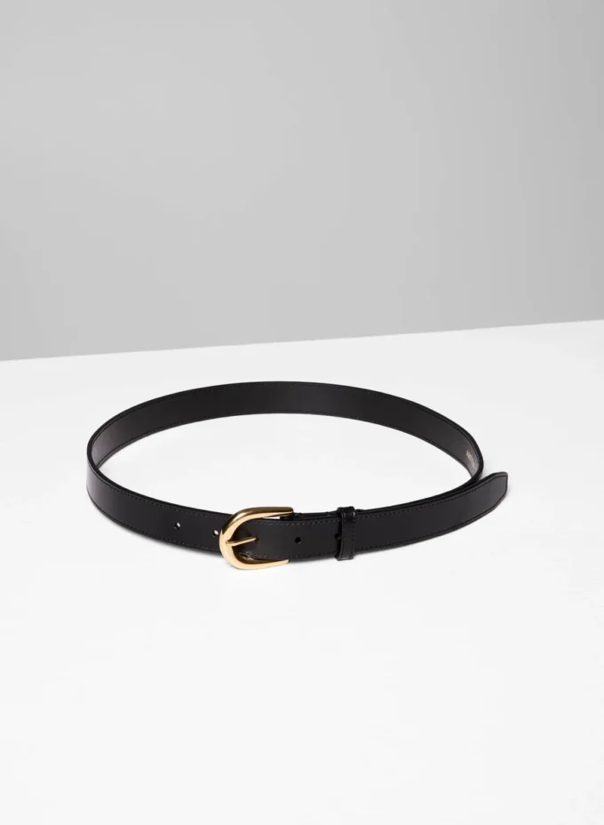 Accent Solid Brass Leather Belt