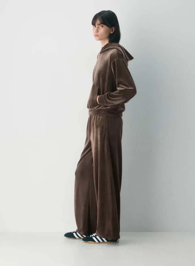 Audrina velour-hettegenser