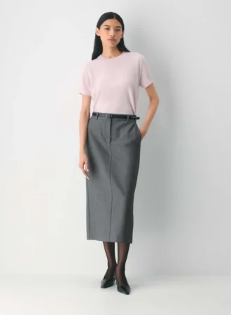 Bare Cashmere kortermet genser med rund hals