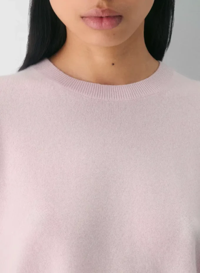 Bare Cashmere kortermet genser med rund hals Bare Cashmere kortermet genser med rund hals