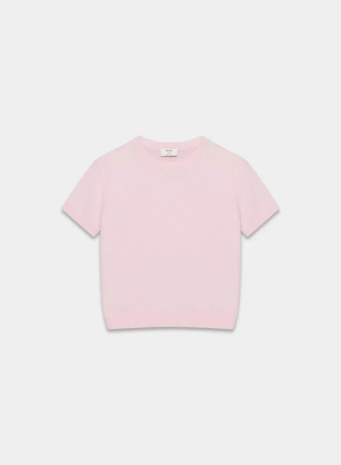 Bare Cashmere kortermet genser med rund hals Bare Cashmere kortermet genser med rund hals