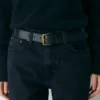 Bredt belte i solid messing og skinn