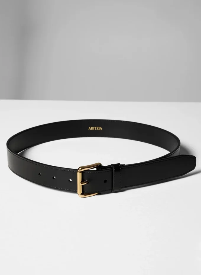 Bredt belte i solid messing og skinn