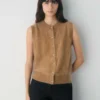 Brushed Cashmere ermeløs cardigan Brushed Cashmere ermeløs cardigan