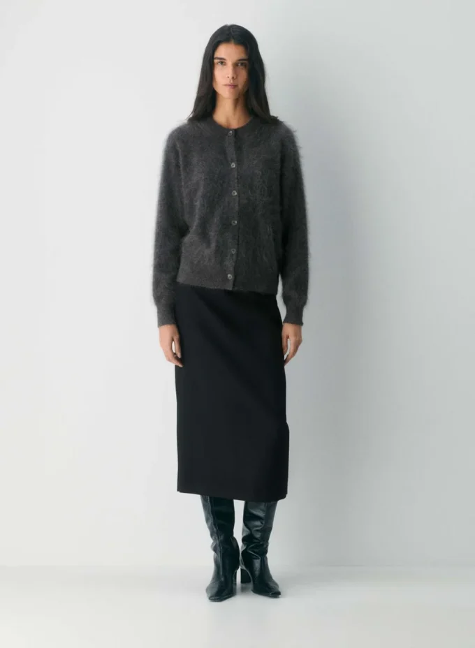 Brushed Cashmere Relaxed Crew Cardigan Brushed Cashmere Relaxed Crew Cardigan