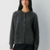 Brushed Cashmere Relaxed Crew Cardigan Brushed Cashmere Relaxed Crew Cardigan