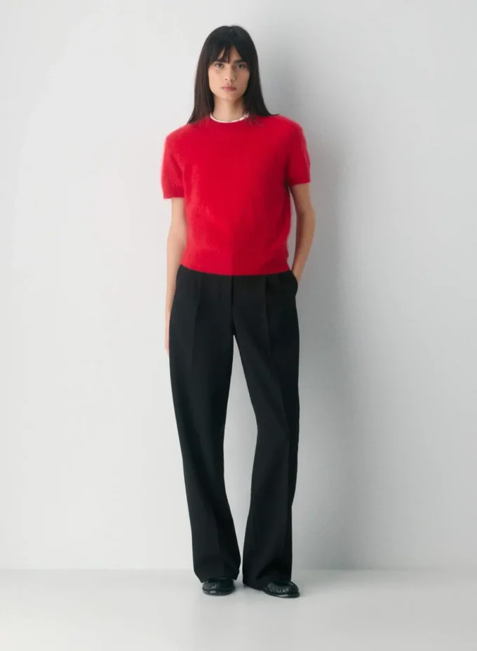 Brushed Cashmere Shortsleeve Crew Sweater Brushed Cashmere Shortsleeve Crew Sweater