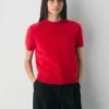 Brushed Cashmere Shortsleeve Crew Sweater Brushed Cashmere Shortsleeve Crew Sweater