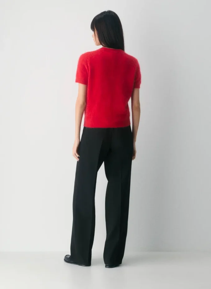 Brushed Cashmere Shortsleeve Crew Sweater Brushed Cashmere Shortsleeve Crew Sweater