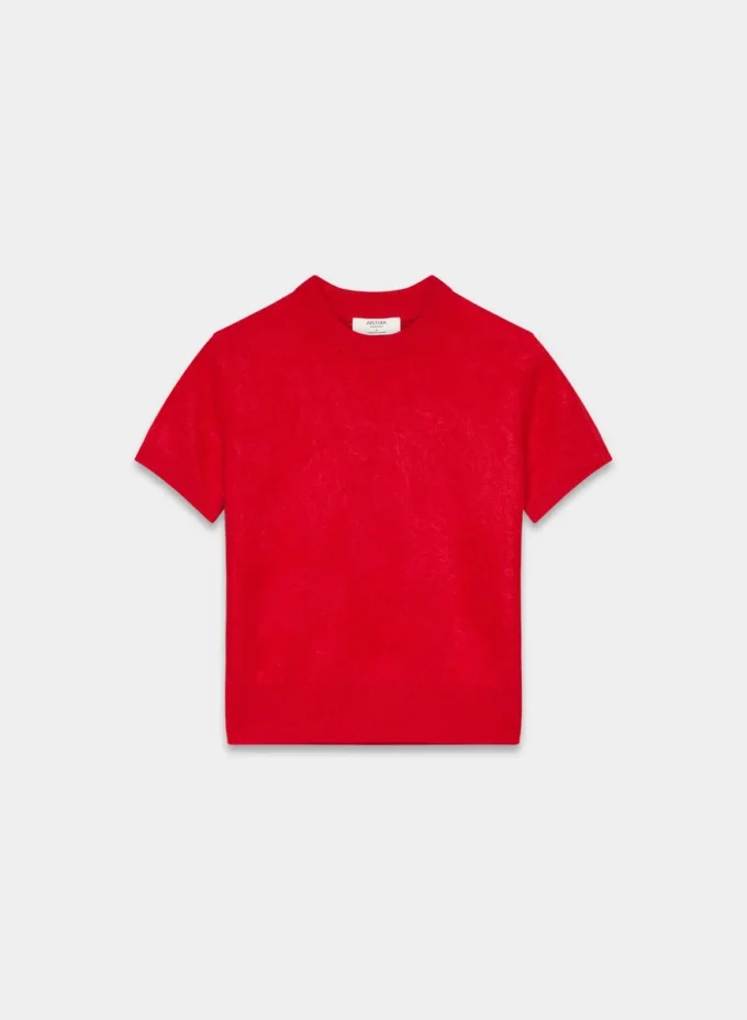 Brushed Cashmere Shortsleeve Crew Sweater Brushed Cashmere Shortsleeve Crew Sweater