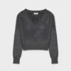 Brushed Cashmere Shrunken V-neck Sweater Brushed Cashmere Shrunken V-neck Sweater