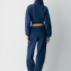 Cozy Sweatfleece Boyfriend Mock Crop Zip-up