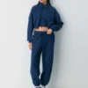 Cozy Sweatfleece Boyfriend Mock Crop Zip-up