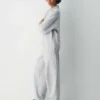 Cozy Sweatfleece Boyfriend Polo Sweatshirt