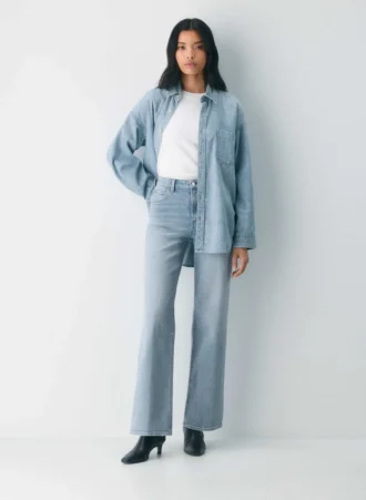 Denim Forum 90-tallet Snatched Hi-rise Wide Jean