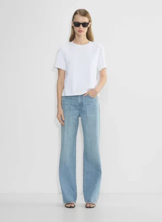 Denim Forum 90-talls skreddersydd jeans med høy midje og vid ben