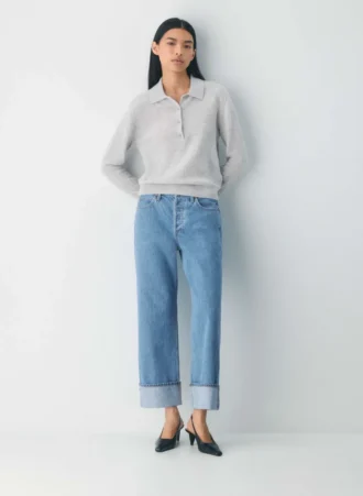 Denim Forum 90-talls vintage lavt sittende jeans med mansjetter