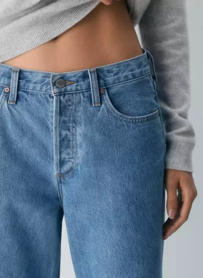 Denim Forum 90-talls vintage lavt sittende jeans med mansjetter Denim Forum 90-talls vintage lavt sittende jeans med mansjetter