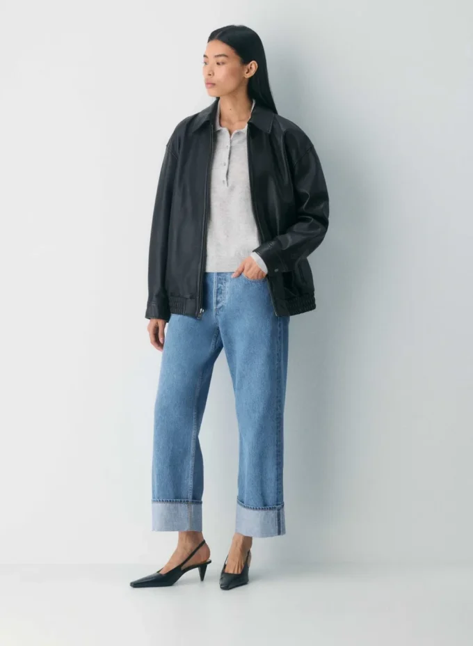 Denim Forum 90-talls vintage lavt sittende jeans med mansjetter Denim Forum 90-talls vintage lavt sittende jeans med mansjetter