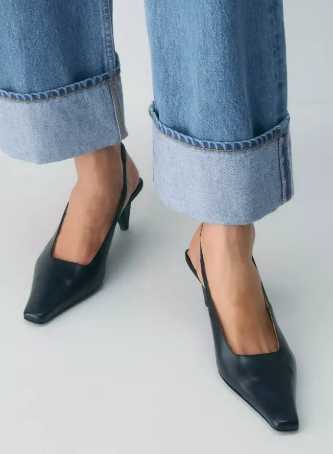 Denim Forum 90-talls vintage lavt sittende jeans med mansjetter Denim Forum 90-talls vintage lavt sittende jeans med mansjetter