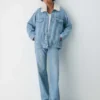 Denim Forum 90-talls vintage sherpa-denimjakke Denim Forum 90-talls vintage sherpa-denimjakke