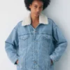 Denim Forum 90-talls vintage sherpa-denimjakke Denim Forum 90-talls vintage sherpa-denimjakke
