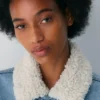 Denim Forum 90-talls vintage sherpa-denimjakke Denim Forum 90-talls vintage sherpa-denimjakke
