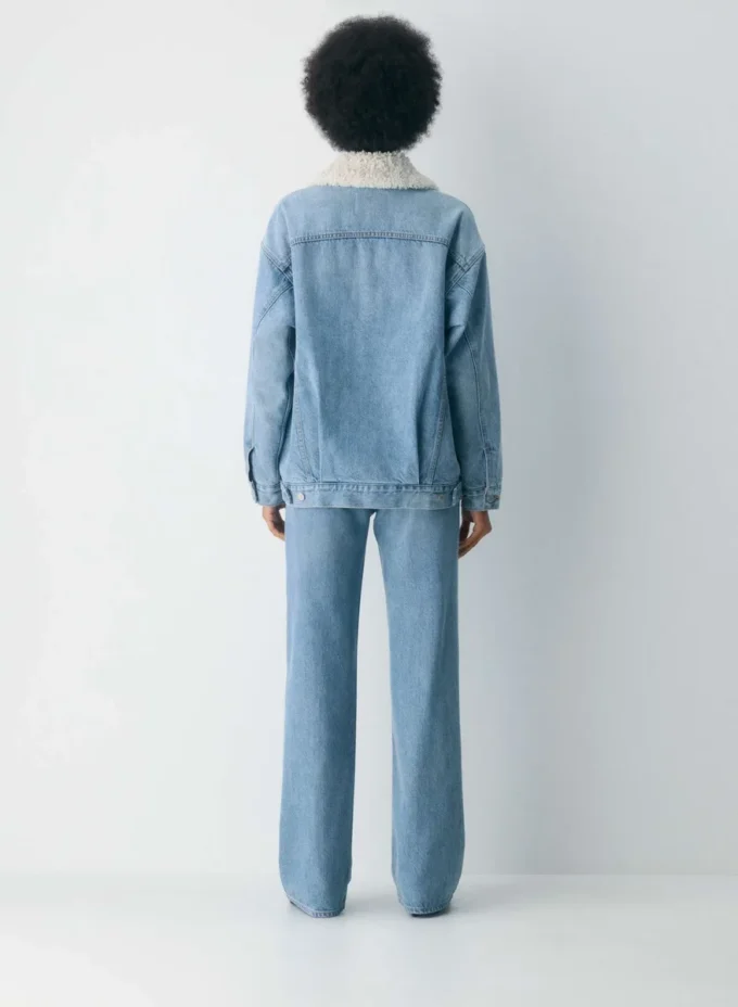 Denim Forum 90-talls vintage sherpa-denimjakke Denim Forum 90-talls vintage sherpa-denimjakke