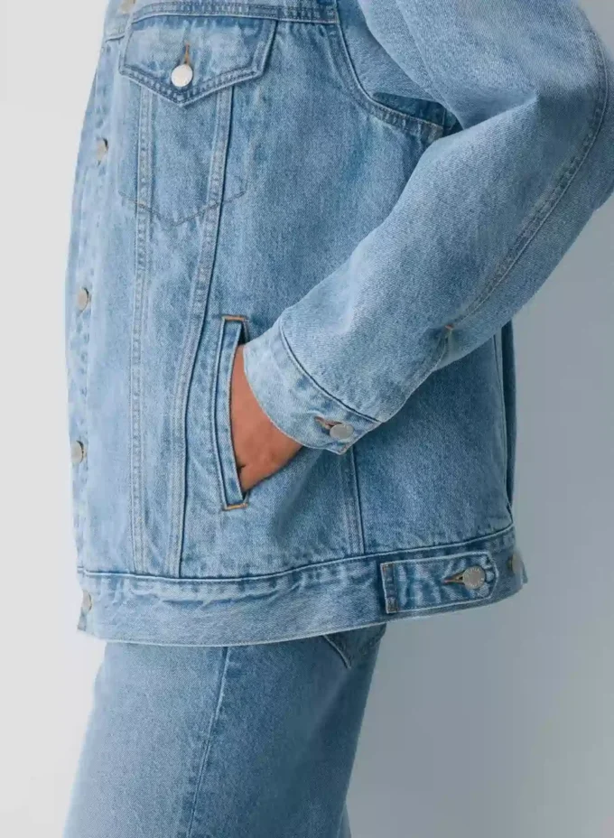 Denim Forum 90-talls vintage sherpa-denimjakke Denim Forum 90-talls vintage sherpa-denimjakke