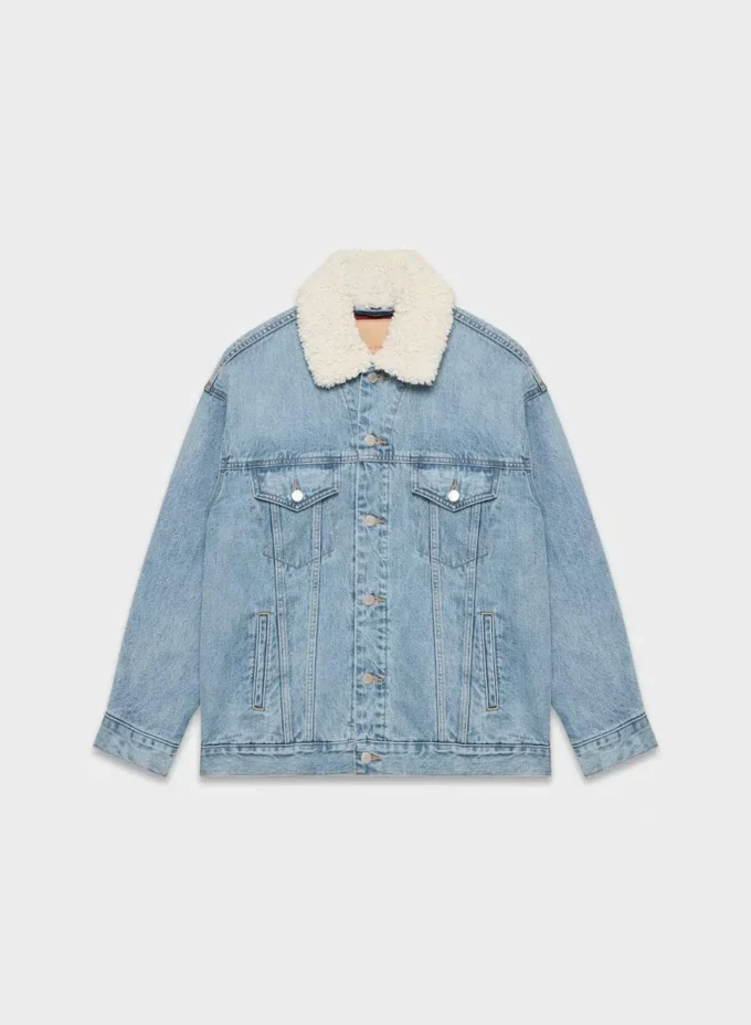 Denim Forum 90-talls vintage sherpa-denimjakke Denim Forum 90-talls vintage sherpa-denimjakke