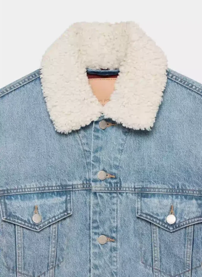 Denim Forum 90-talls vintage sherpa-denimjakke Denim Forum 90-talls vintage sherpa-denimjakke