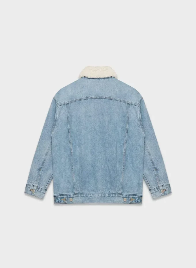 Denim Forum 90-talls vintage sherpa-denimjakke Denim Forum 90-talls vintage sherpa-denimjakke