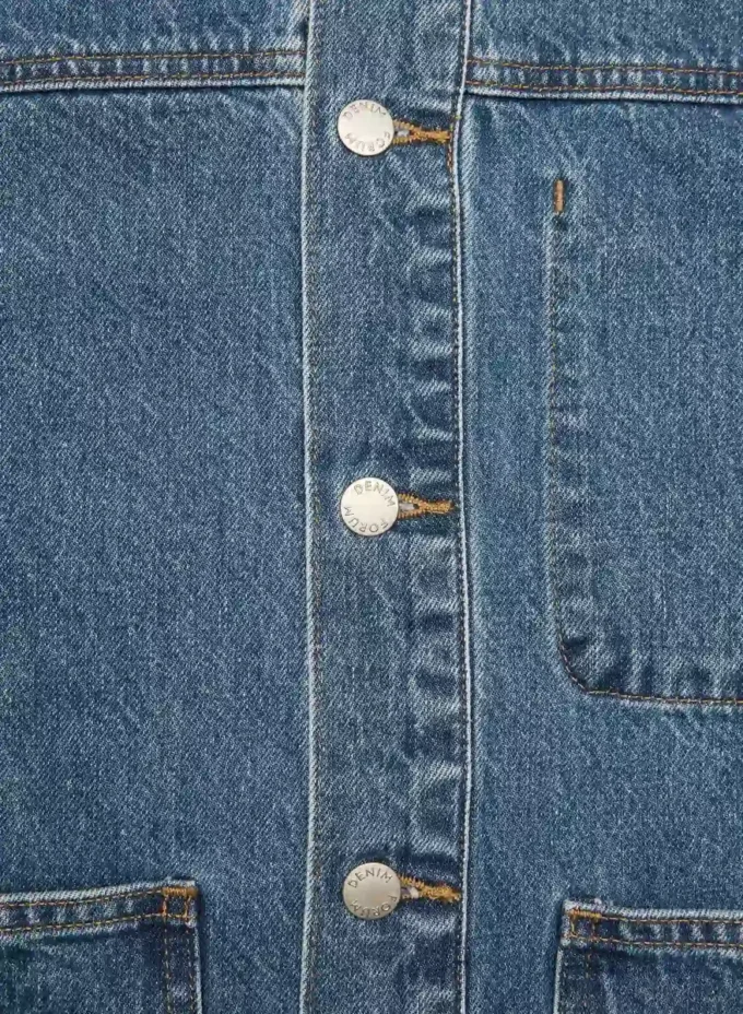 Denim Forum Denimjakke i arbeidsstil Denim Forum Denimjakke i arbeidsstil