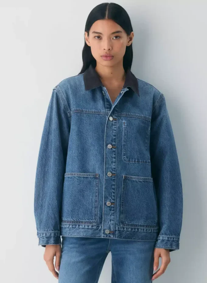 Denim Forum Denimjakke i arbeidsstil Denim Forum Denimjakke i arbeidsstil