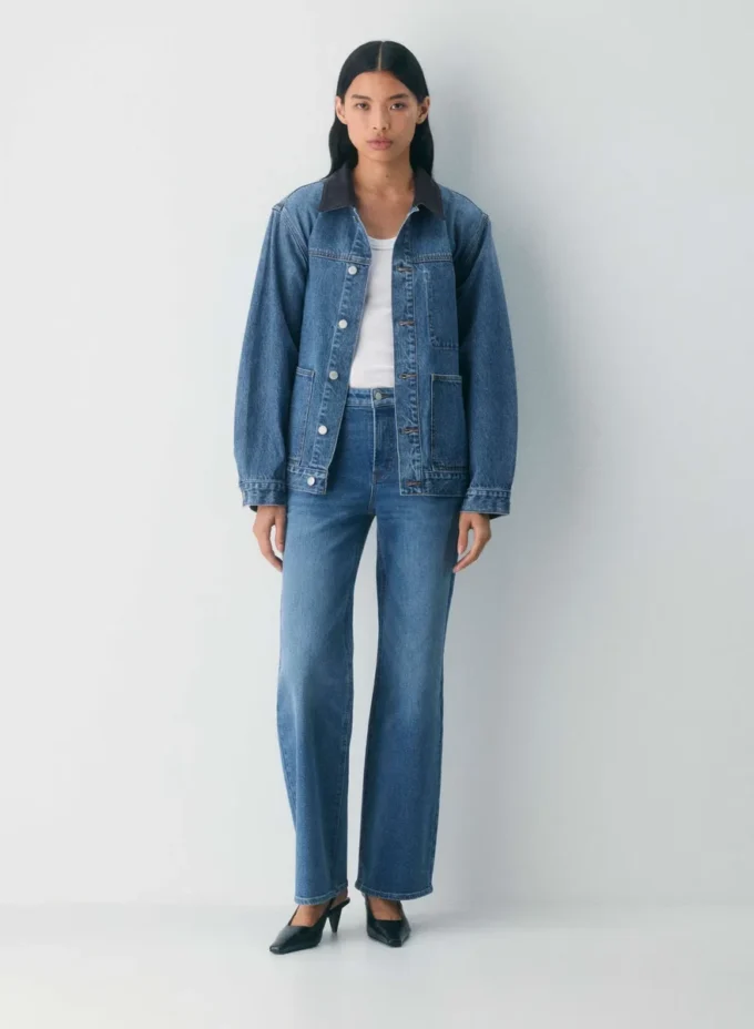 Denim Forum Denimjakke i arbeidsstil Denim Forum Denimjakke i arbeidsstil