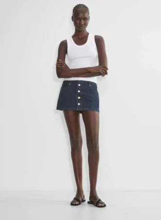 Denim Forum Gisele Micro Denim Skirt