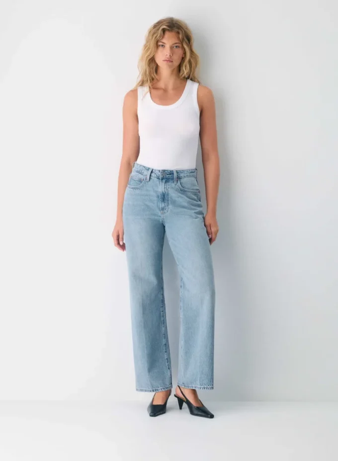 Denim Forum The Farrah Curve-fit Hi-rise Wide Jean Denim Forum The Farrah Curve-fit Hi-rise Wide Jean