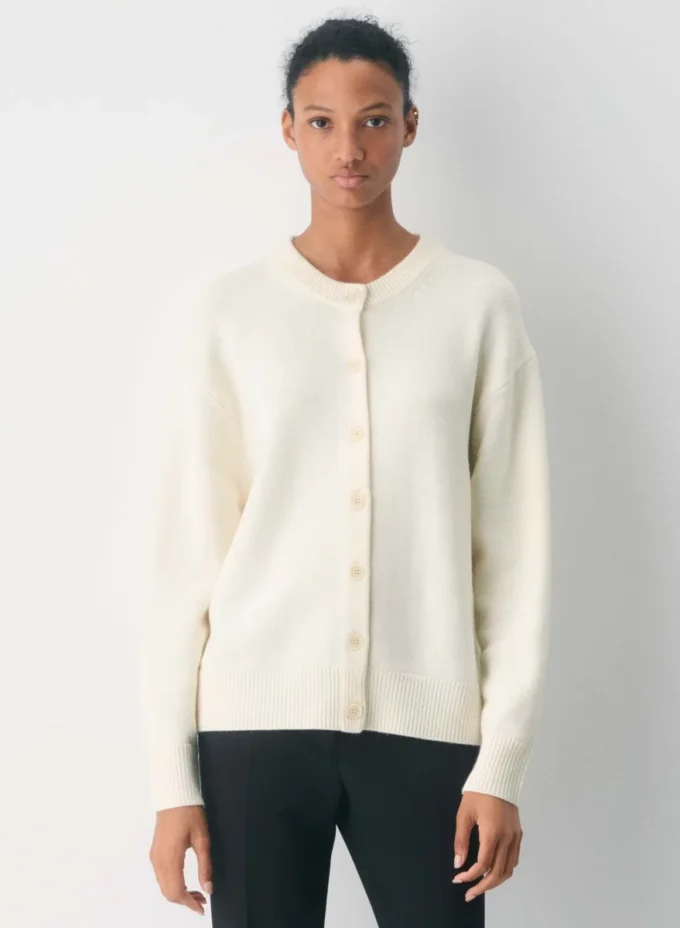 Essential Merino Wool Crew Cardigan Essential Merino Wool Crew Cardigan
