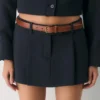 Essential Solid Brass Leather Belt