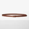 Essential Solid Brass Leather Slim Belt