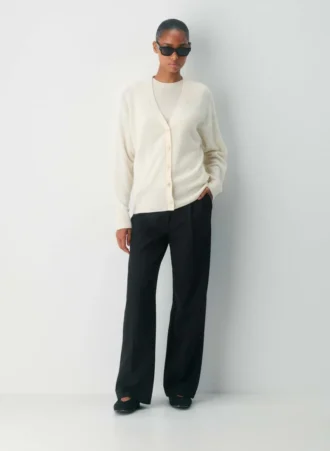 Feather Cashmere Avslappet V-hals cardigan