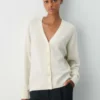 Feather Cashmere Avslappet V-hals cardigan