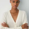 Feather Cashmere Avslappet V-hals cardigan
