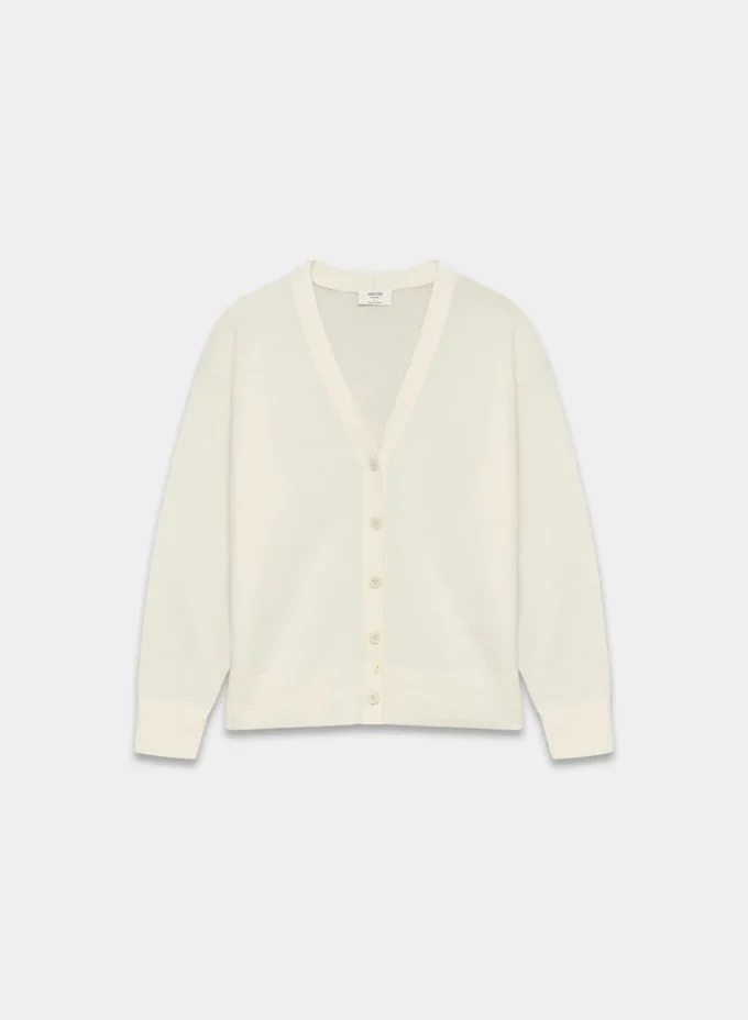 Feather Cashmere Avslappet V-hals cardigan