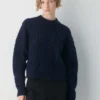 Heritage Knit Merino Wool Crew Hi-hip Sweater
