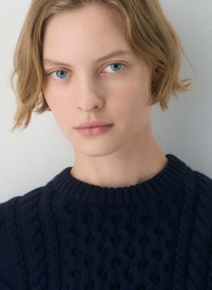 Heritage Knit Merino Wool Crew Hi-hip Sweater