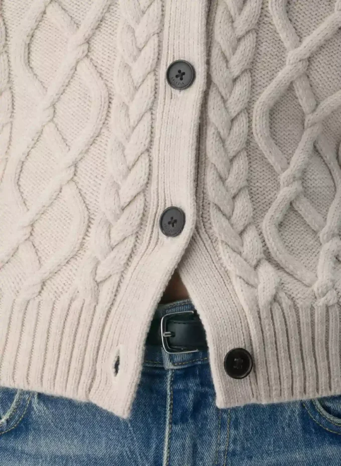 Heritage Knit Merino Wool Crew HiHip Cardigan Heritage Knit Merino Wool Crew HiHip Cardigan