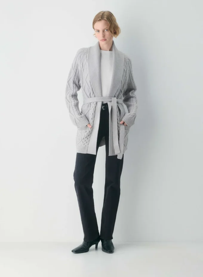 Heritage Knit Merino Wool Open-front Cardigan Heritage Knit Merino Wool Open-front Cardigan