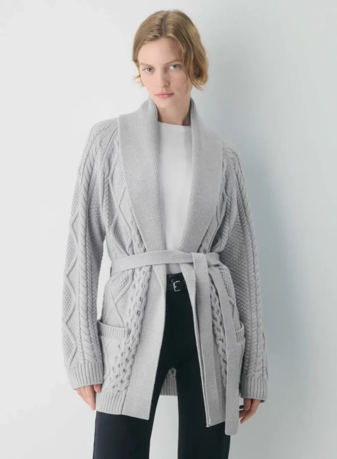 Heritage Knit Merino Wool Open-front Cardigan Heritage Knit Merino Wool Open-front Cardigan